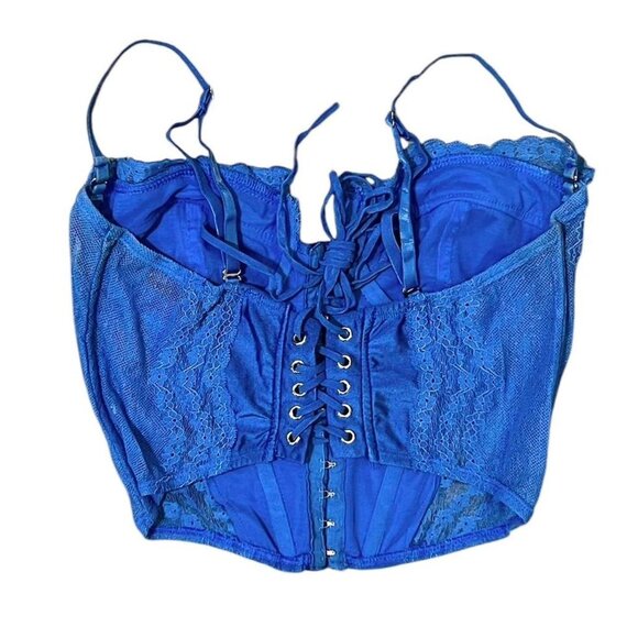 Edikted Blue Lace Tie Sheer‎ Corset - Picture 4 of 4